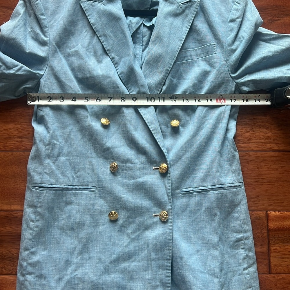 NWOT  Polo Ralph Lauren Chambray Double Breasted Blazer Size 10 - Picture 9 of 10